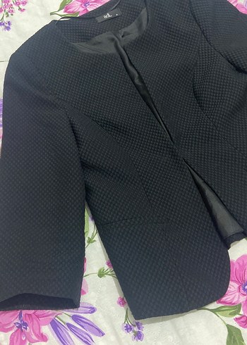 Düğmeli Siyah Kadın Ofis Blazeri - Görsel 2