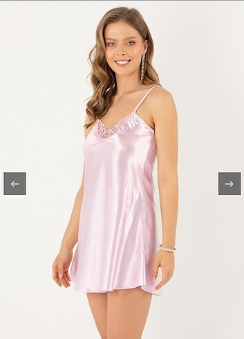 Miorre saten dantelli gecelik  - Görsel 7