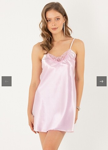 Miorre saten dantelli gecelik  - Görsel 9