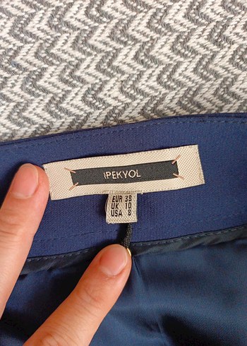 Fermuarlı Midi Mavi Eteği - Görsel 2