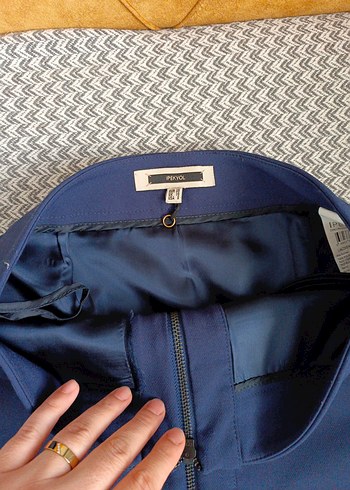 Fermuarlı Midi Mavi Eteği - Görsel 3