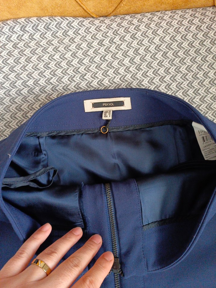 Fermuarlı Midi Mavi Eteği - Görsel 3