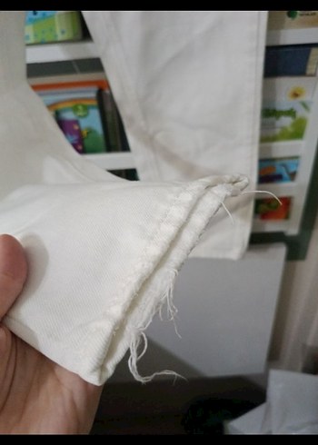 Kadın Beyaz Normal Paça Pantolon - Görsel 4