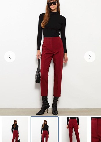 LC Waikiki Kadin Bordo Kumas Pantolon