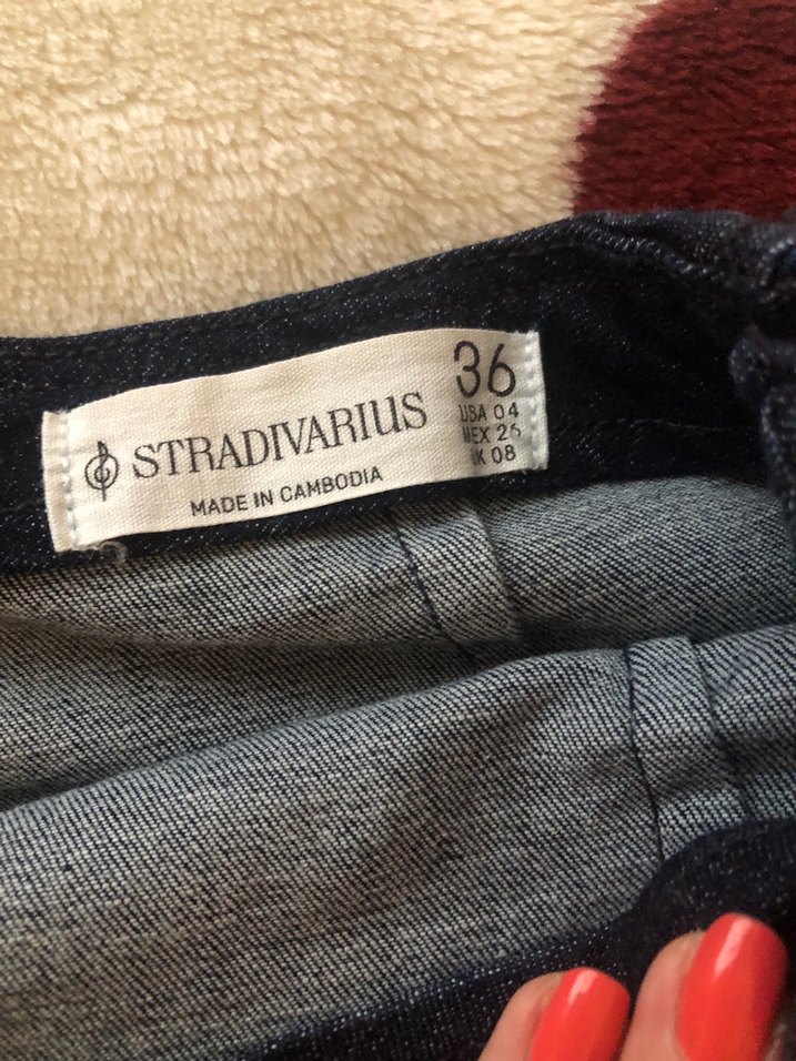 Lacivert Kadın Mini Denim Etek Stradivarus - Görsel 3