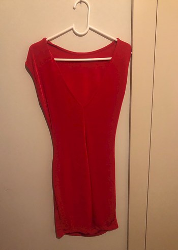 Kırmızı Drapeli Midi Abiye Elbise - Görsel 3