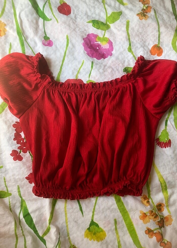 H&M KIRMIZI CROP - Görsel 2