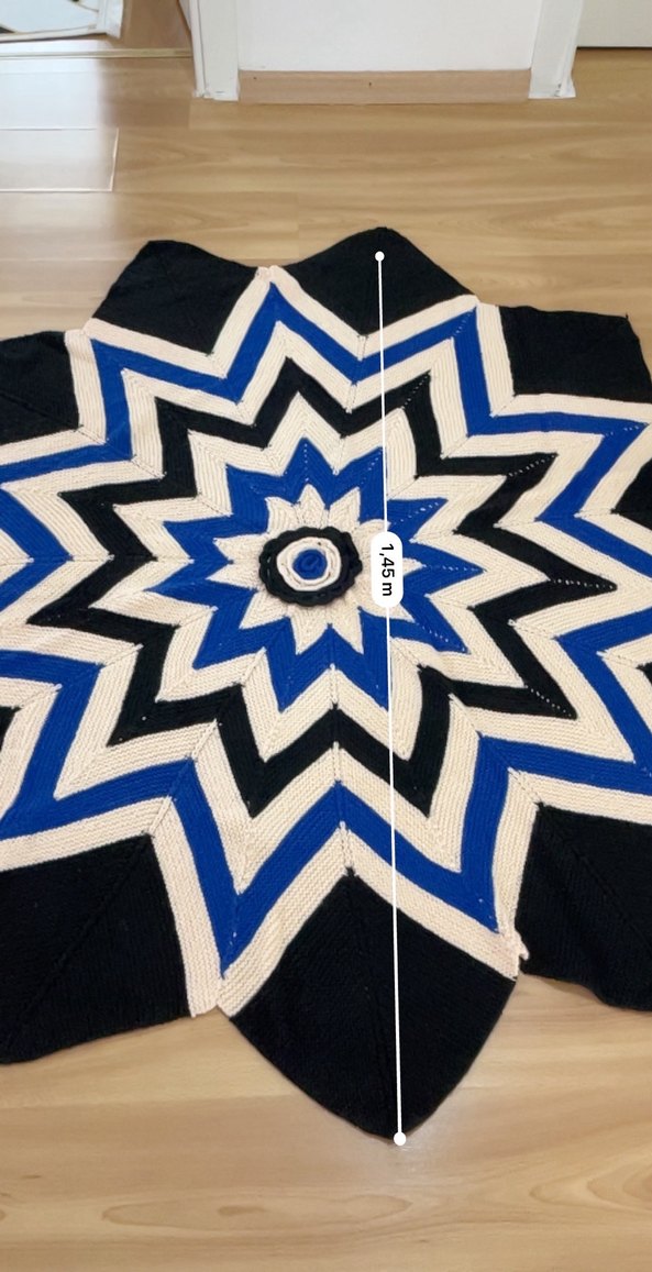 Mavi Desenli Bohem El Örmesi Halı - Görsel 4