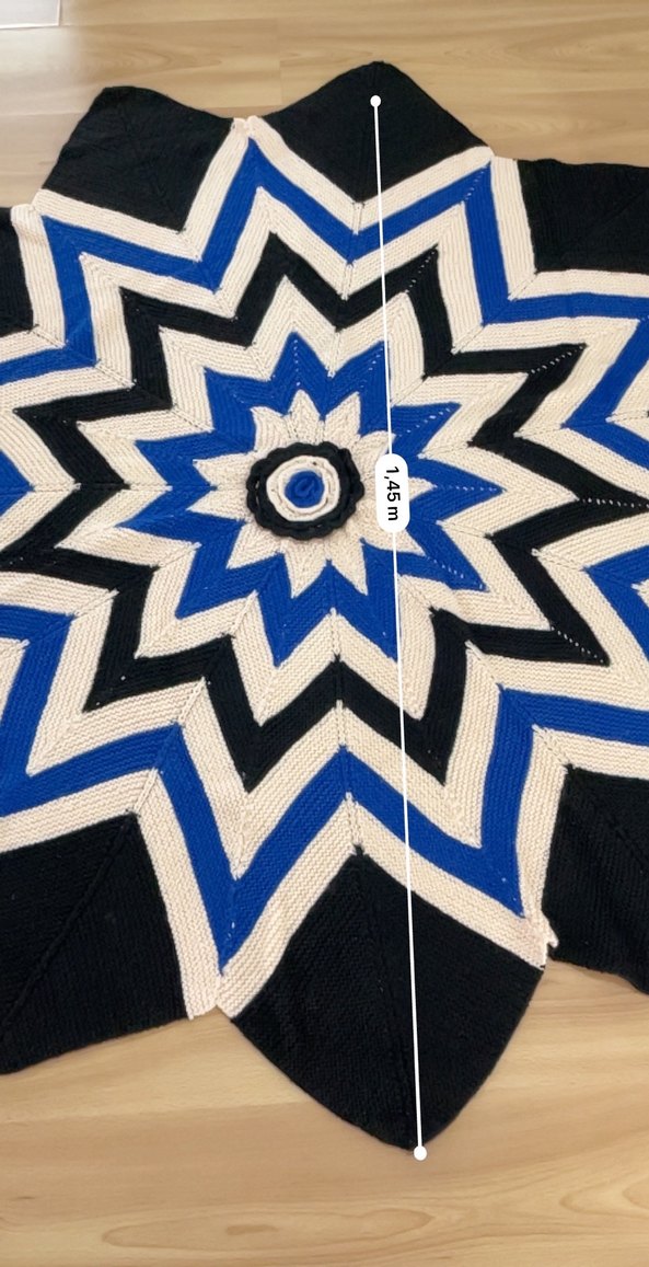 Mavi Desenli Bohem El Örmesi Halı - Görsel 5