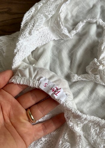 Düz Kesim Beyaz Bohem pareo - Görsel 3