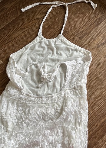 Düz Kesim Beyaz Bohem pareo - Görsel 5