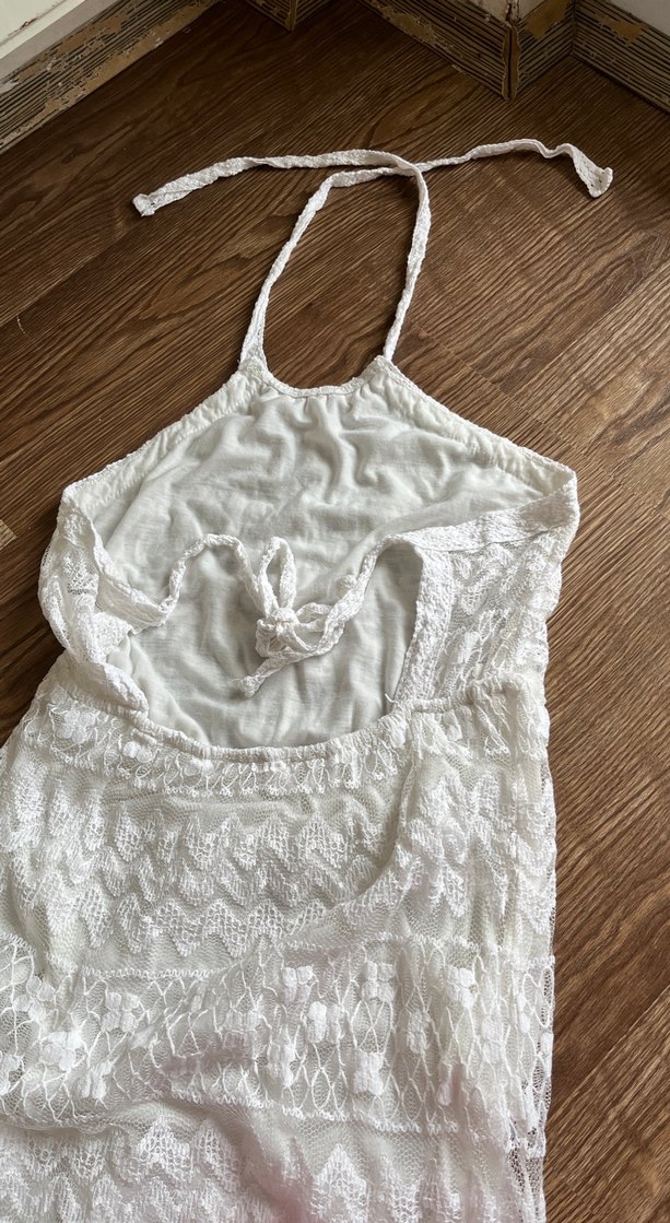 Düz Kesim Beyaz Bohem pareo - Görsel 5