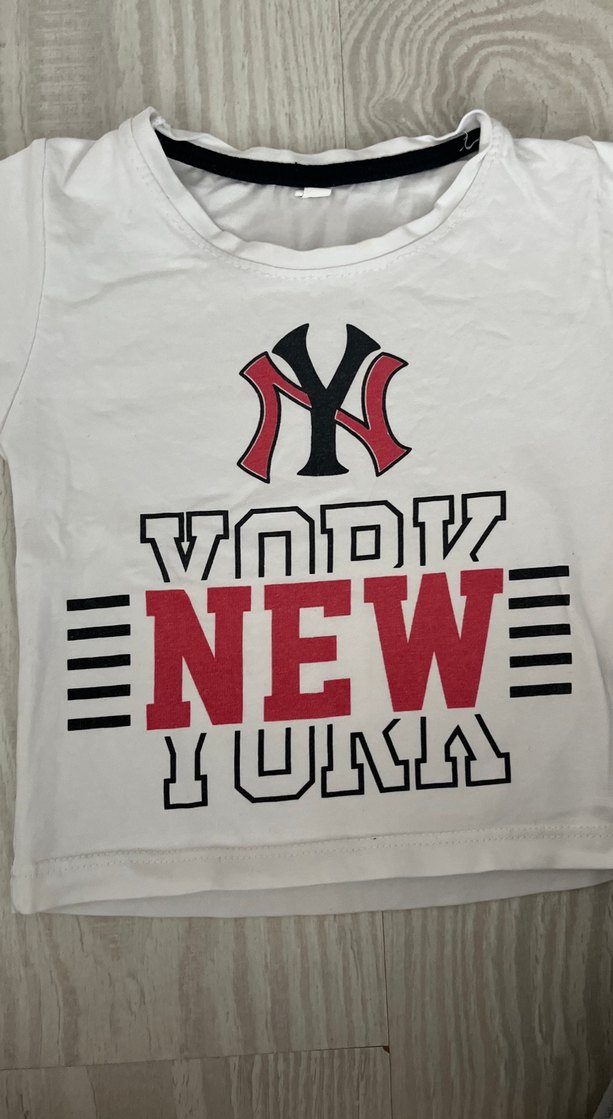 Erkek Çocuk Beyaz Baskılı Kısa Kollu Tişört - Görsel 2