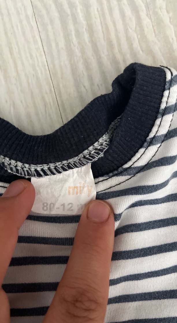 Erkek Çocuk Gri Çizgili Kısa Kollu Tişört - Görsel 2