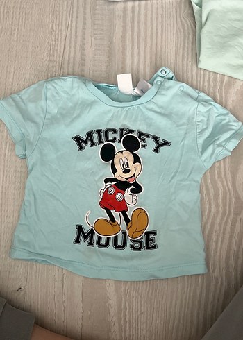 Mickey Mouse Baskılı Mavi Erkek Tişört