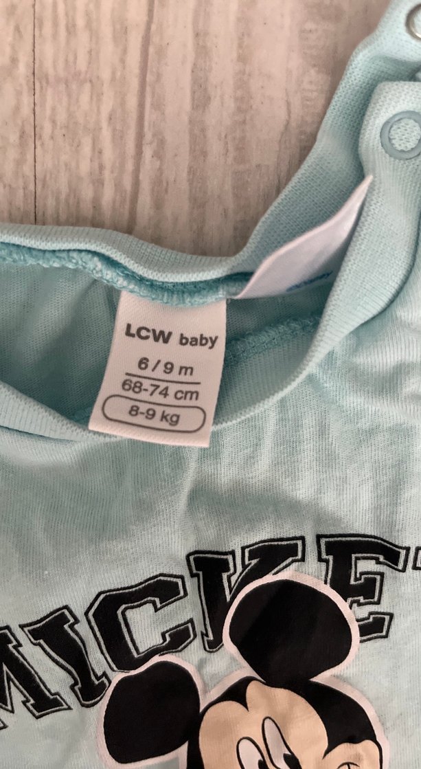 Mickey Mouse Baskılı Mavi Erkek Tişört - Görsel 2