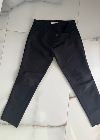 Siyah Normal Boy Kadın Kumaş Pantolon