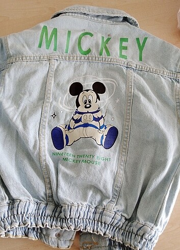 6 Yaş Beden mavi Renk Mickey mouse desenli kot ceket 
