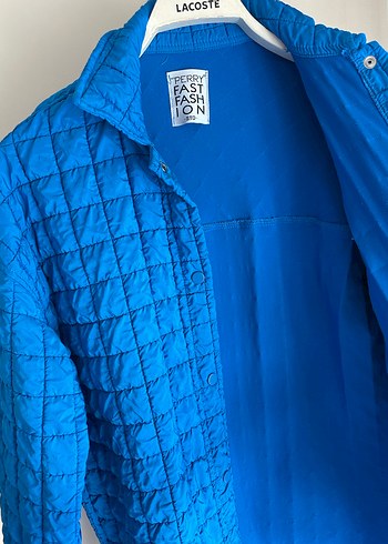 Düğmeli Mavi Midi Kadın Ceket - Görsel 3