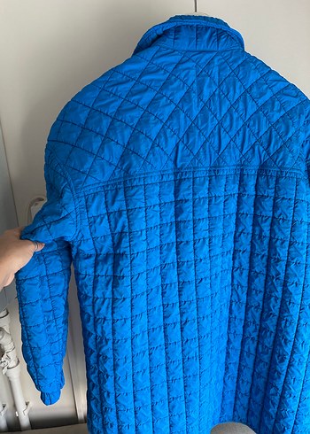 Düğmeli Mavi Midi Kadın Ceket - Görsel 2