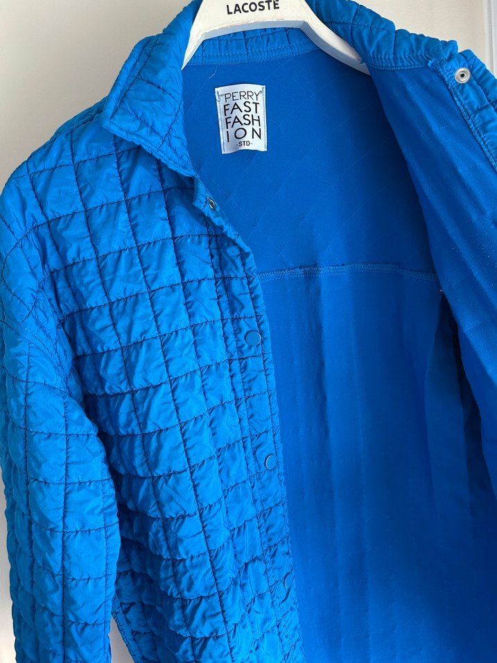 Düğmeli Mavi Midi Kadın Ceket - Görsel 3