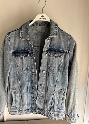 Lacoste Düğmeli Gri Kadın Denim Ceket - Görsel 2