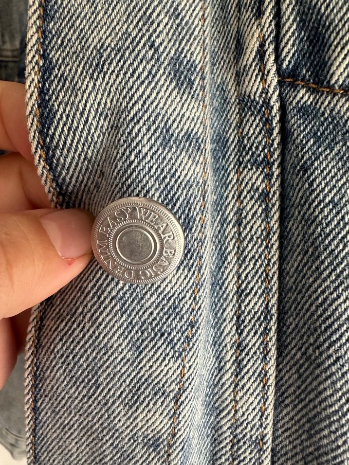 Lacoste Düğmeli Gri Kadın Denim Ceket - Görsel 3
