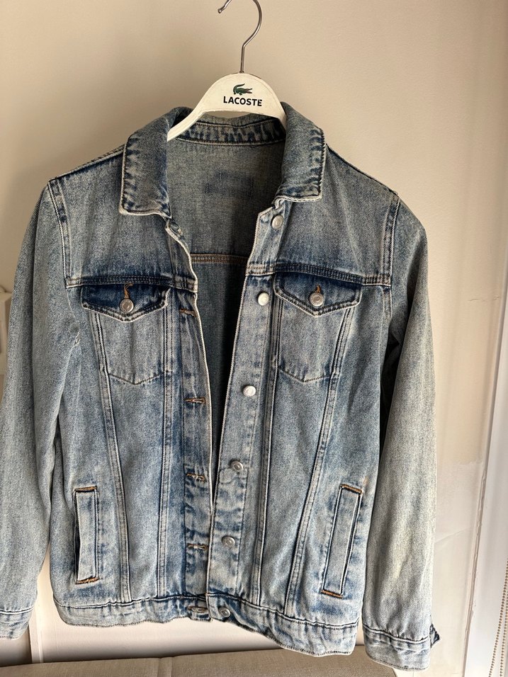 Lacoste Düğmeli Gri Kadın Denim Ceket - Görsel 2