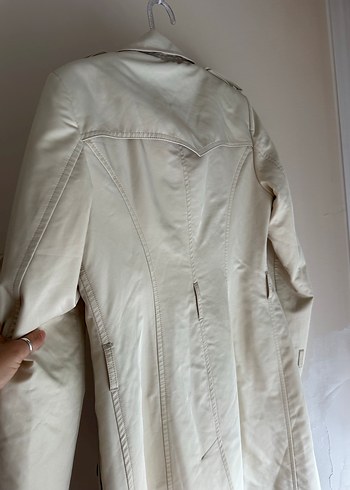 Kadın Beyaz Midi Düğmeli Trençkot - Görsel 5