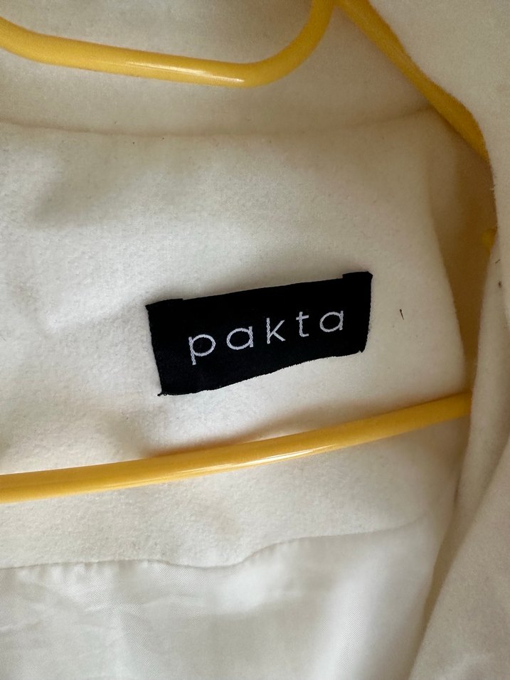 Beyaz Midi Kaşe kumal Kadın Palto - Görsel 5