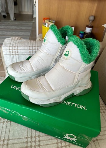 Benetton Beyaz Kadin Gunluk Platform Botlari