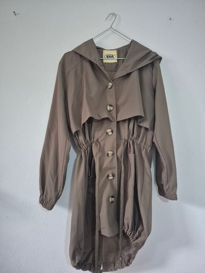 VİNTAGE KADIN TRENÇKOT - Görsel 2