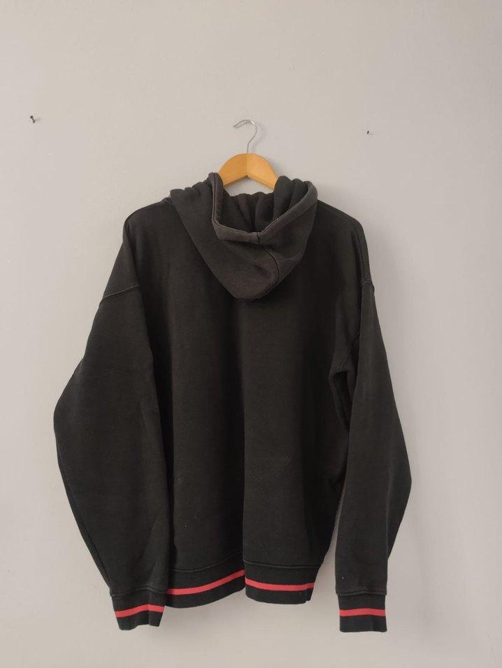 Siyah Chicago Baskılı Oversize Sweatshirt - Görsel 2