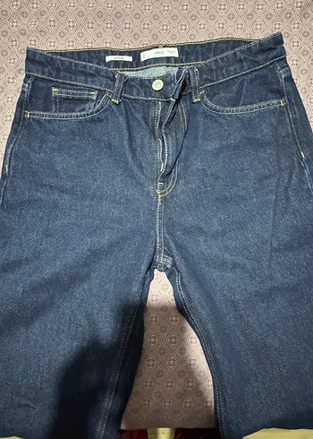 Lacivert Regular Fit Kadın Midi Denim Pantolon - Görsel 2