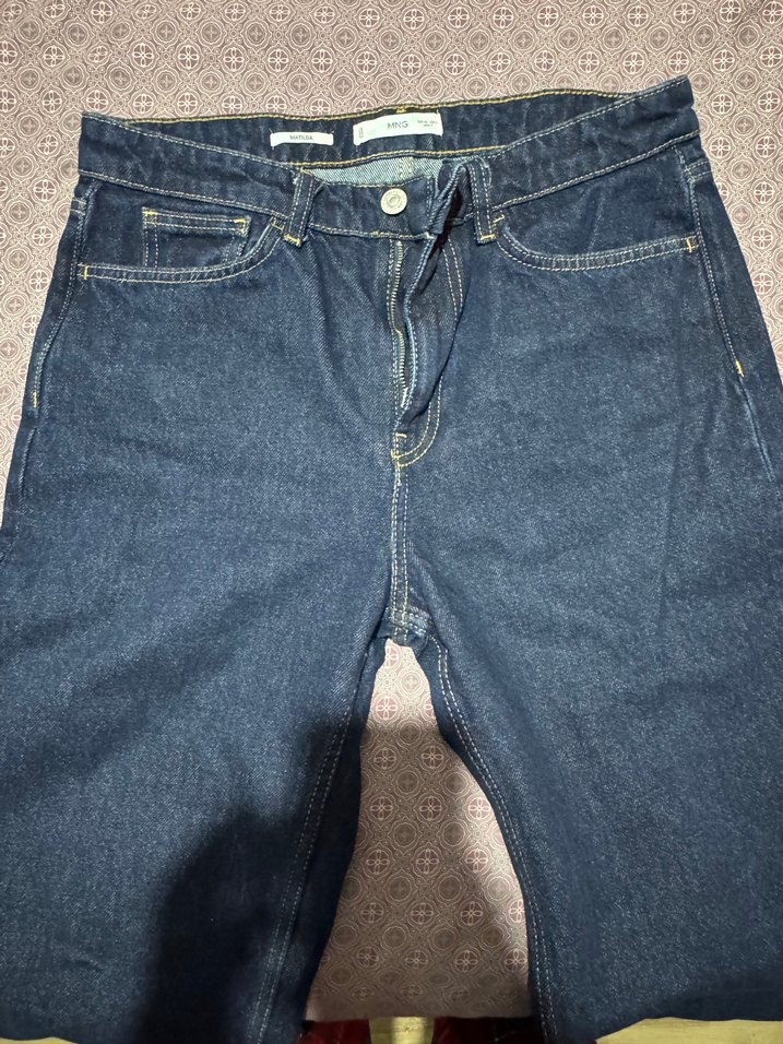 Lacivert Regular Fit Kadın Midi Denim Pantolon - Görsel 2