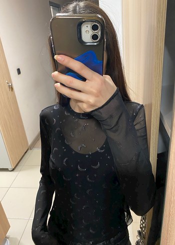 transparan uzun kollu bluz - Görsel 3