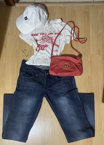 y2k vintage coquette somon deri çanta - Görsel 2