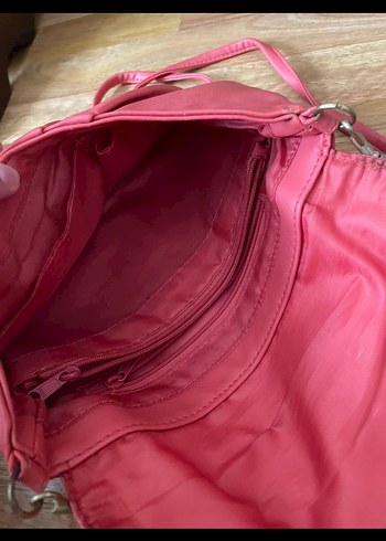 y2k vintage coquette somon deri çanta - Görsel 5