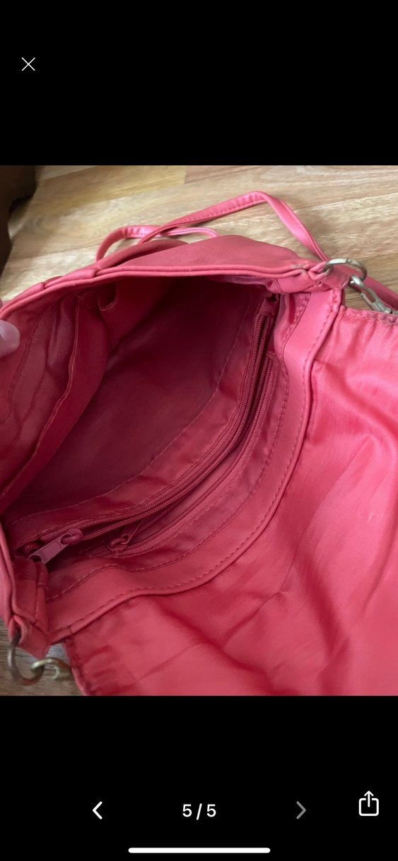 y2k vintage coquette somon deri çanta - Görsel 5