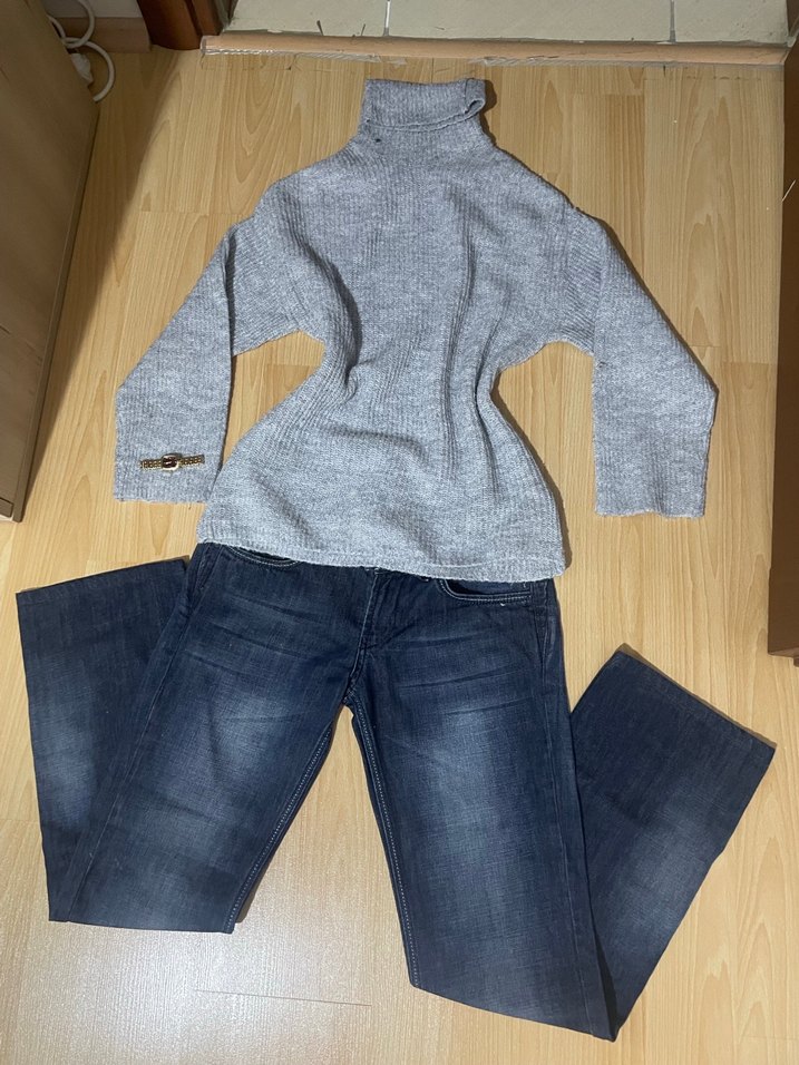 h&m boğazlı gri kazak rory gilmore y2k - Görsel 2