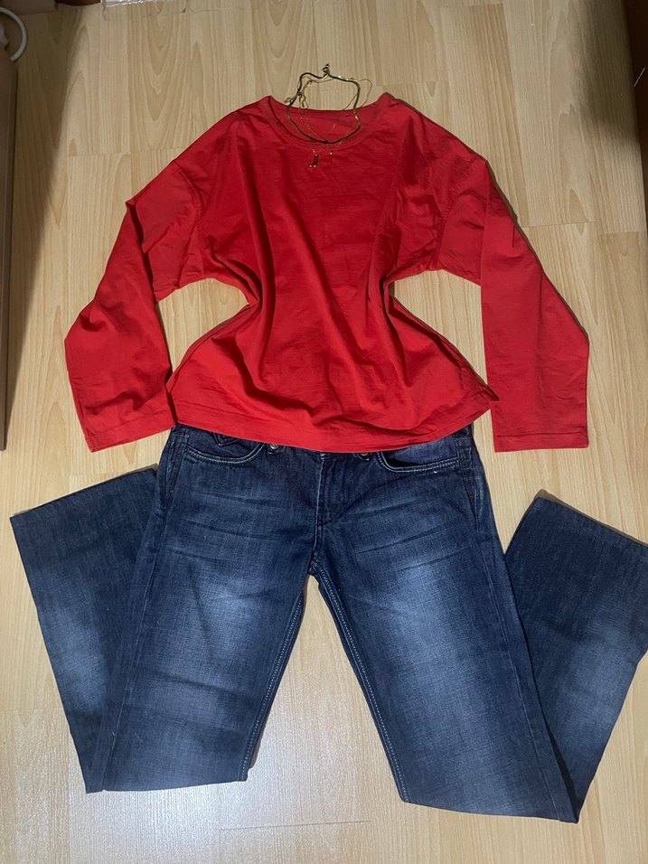 grimelange xs kırmızı tişört pamuk y2k - Görsel 2