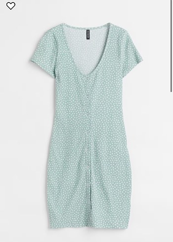 h&m midi elbise çiçekli yeşil y2k vintage - Görsel 2