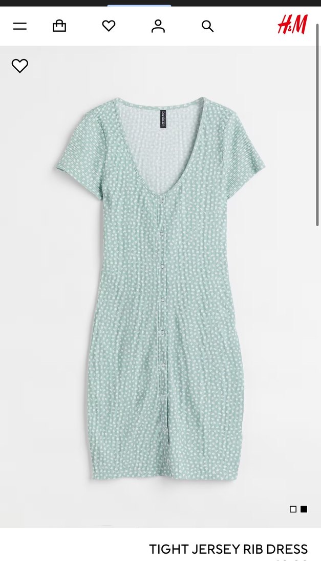 h&m midi elbise çiçekli yeşil y2k vintage - Görsel 2