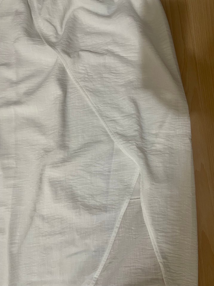 astarlı keten beyaz uzun etek y2k - Görsel 4