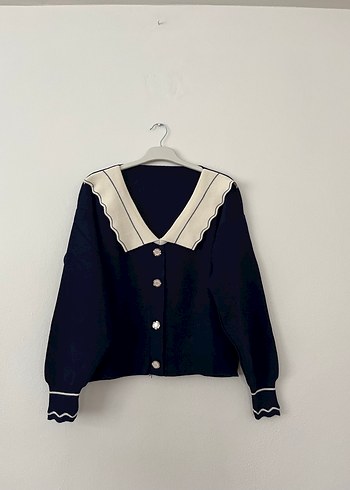 Düğmeli, Yakalı, Midi Kadın Hırka - Görsel 3