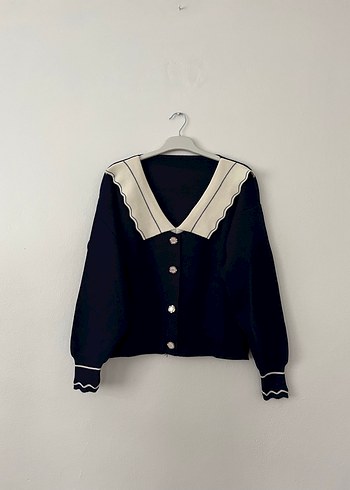 Düğmeli, Yakalı, Midi Kadın Hırka - Görsel 2