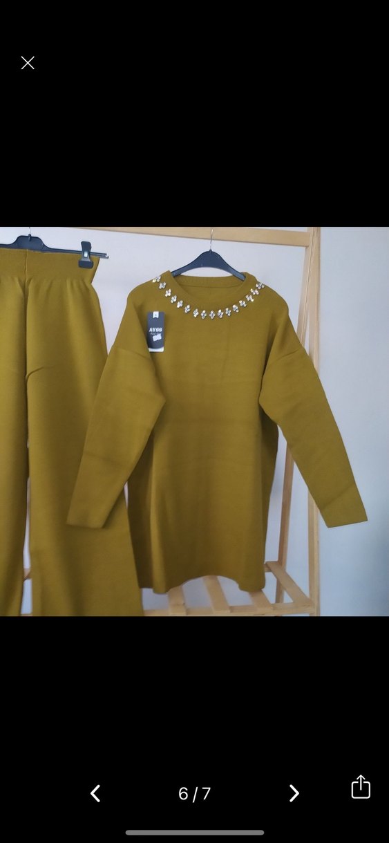 Kadın Örme Triko İkili Takım, yağ yeşil - Görsel 3