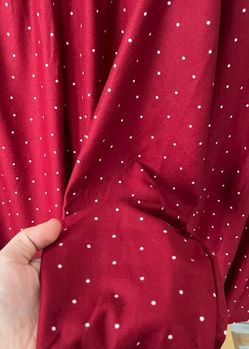 Bordo Puantiyeli Kadın Pijama Takımı - Görsel 5