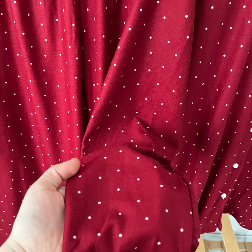 Bordo Puantiyeli Kadın Pijama Takımı - Görsel 5