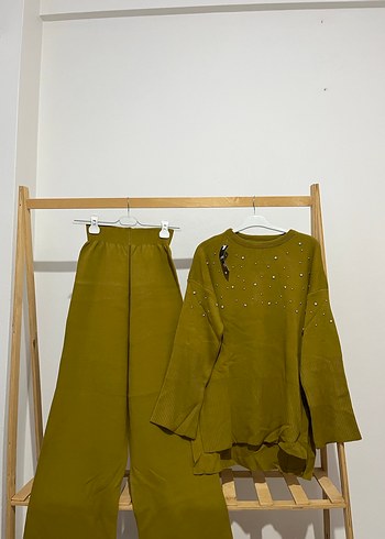 Kadın yağ ueşil Triko Uzun Kollu Takım - Görsel 2